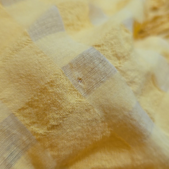 Anthropologie Maeve Yellow Gingham Smocked Halter Neck Plunge Tank Size Large - Picture 11 of 11